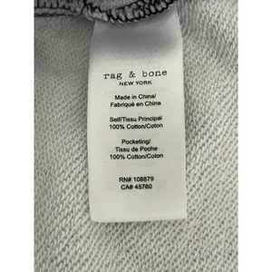 Rag & Bone Miramar Shorts Blue Denim Print Cotton Terry High Rise Distressed M thumbnail 3