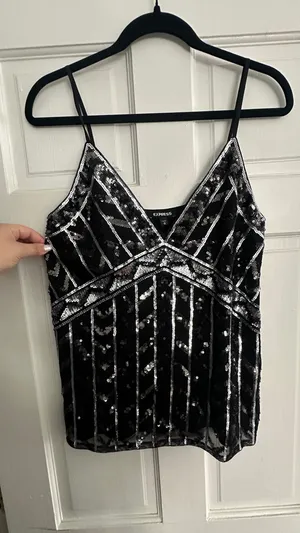 Sequin Express Tank Top Black Medium thumbnail 3