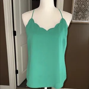 J CREW Green Scallop-Edge Camisole Top Size 6 thumbnail 8