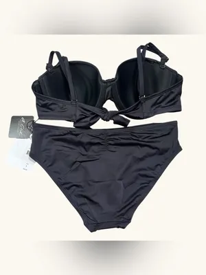 A.Ché Black Bandeaucc Underwire Bikini Set T5 32DDD 34DD 36D 38C 40B BottomL NWT thumbnail 3
