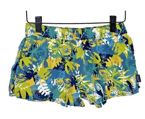 Patagonia Shorts‎ Womens Sz XS Tropical Leaf All Over Athletic Nylon 2" Inseam thumbnail 1
