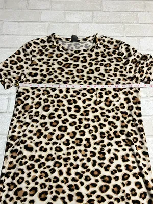 Alya Leopard Print Butter Soft Cozy Relaxing T-shirt Dress thumbnail 5