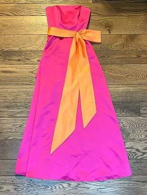 Alfred Angelo Pink and Orange strapless gown, size‎ 2 C30 thumbnail 1