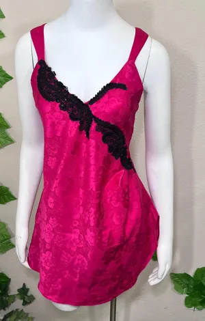 Victoria Secret Pink Lace Gold Label Vintage Rare Night Dress Slip thumbnail 1