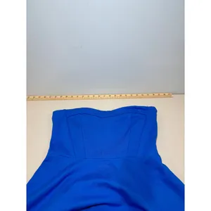 Hollister Royal Blue Strapless Skater Skirt Dress Large Corset Top‎ Stretch thumbnail 10
