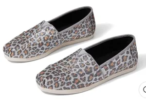 TOMS | Womens Alpargata Classic Silver Glitter Cheetah Print. Size: 6 thumbnail 14
