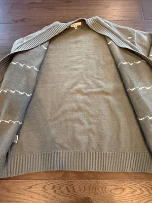 LaSerein Green Dot Stitch Long Sleeve Open Front Cardigan - Size Small - C2-032 thumbnail 7