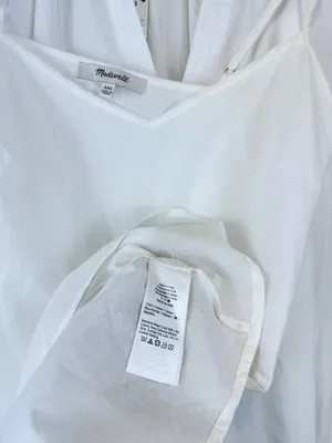 Madewell White Cotton Midi Dress NWT XXS Collared Poplin Slip Lined Summer thumbnail 8