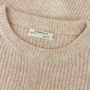 By ANTHROPOLOGIE Josey Fringe Sweater Marled Pink Pink Crew Neck Wool Small thumbnail 11