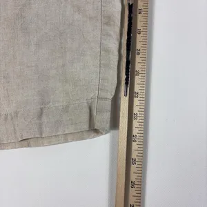 Eileen Fisher Pants Womens Large Beige Linen Cargo Wide Leg Pull On Cropped thumbnail 5