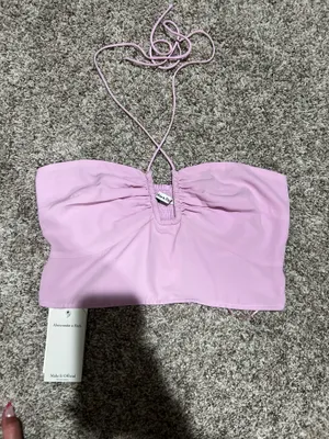 Pink Abercrombie and fitch halter crop top thumbnail 1