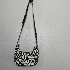 Y2K Zebra Print Crossbody Shoulder Bag 2000s McBling Bratzcore Animal Print Boho thumbnail 5