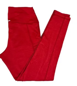 Aerie Vibrant Red Leggings Sz L thumbnail 1