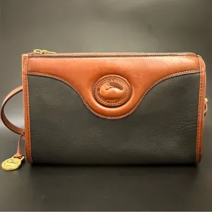 Vintage DOONEY & BOURKE All Weather Leather Collection Black/Brown Crossbody Bag thumbnail 1