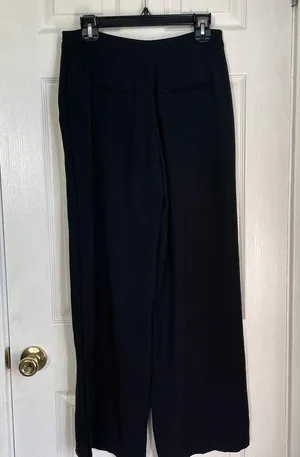 Who What Wear black wide leg slit high waist trousers pants thumbnail 3