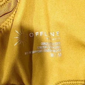 NWT Offline by Aerie Goals Light Tan Ribbed Padded Sports Bra - Size: Medium thumbnail 2