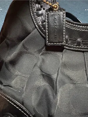 Coach Black Y2K Signature Canvas kisslock Hobo Bag with Leather Trim thumbnail 12
