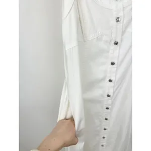 Free People Just Jill Maxi Denim Dress White A Line Sleeveless Pockets Medium thumbnail 8