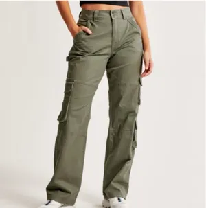 Abercrombie and Fitch ANF Khaki Army Green Cargo Pants thumbnail 3