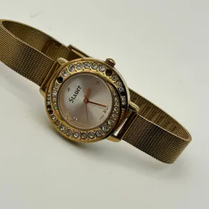 Stauer Gold-tone Swirling Stunner Crystal Bezel Women's Watch Working thumbnail 6