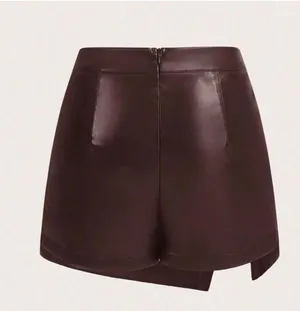 Brown leather skirt thumbnail 2