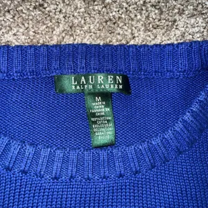 Lauren‎ Ralph Lauren Flag Sweater Womens Medium Blue Good Cotton Knit Pullover thumbnail 2