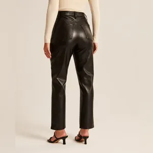Abercrombie & Fitch Curve Love Vegan Leather Ankle Straight Pant thumbnail 2