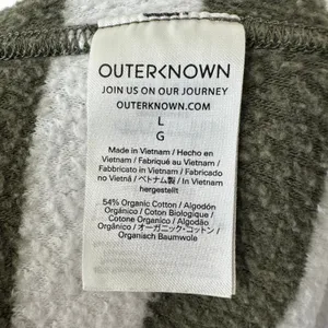 Outerknown High Tide Striped Terry Shorts Green White‎ Lounge Organic Cotton L thumbnail 5