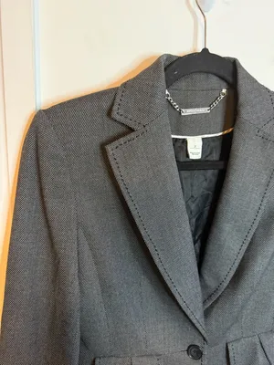 White House Black Market Black & White Speckled Y2K Preppy Blazer thumbnail 6