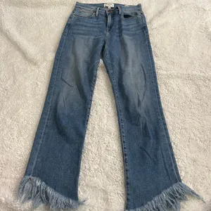FRAME Le High Straight Raw Ankle Jeans Medium Wash 26 Hippie Casual Teacher thumbnail 2