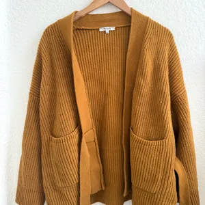 Madewell Madison Rib Side Tie Cardigan In Golden Harvest Camel‎ Tan Brown M thumbnail 5