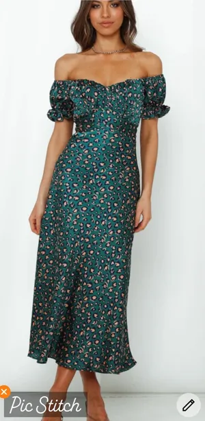 Hello Molly Spiced Ginger Medley Green Leopard Maxi Dress thumbnail 1
