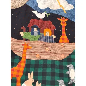 Handmade Vintage Noahs Ark Reversible Vest Folk Art Animals Whimsical 90s Layr thumbnail 4