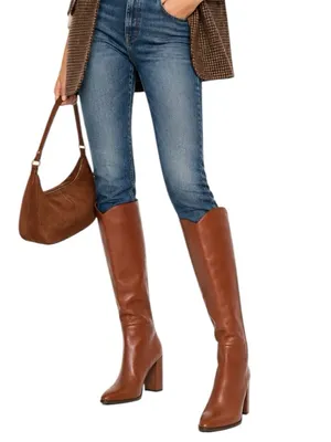 Steve Madden Leather Bixby Tall Boot in Cognac Size 6 thumbnail 11