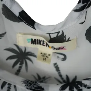 Miken Swim Cold Shoulder‎ Swim Cover Up Women M White Flamingo Tassel Coastal thumbnail 6