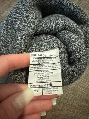 Carhartt Gray Marled Knit Beanie with Logo Patch thumbnail 3