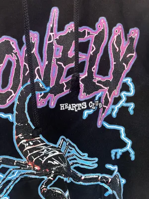 Lonely hearts club graphic hoodie thumbnail 3