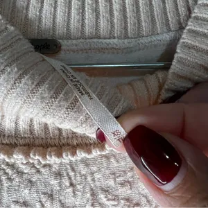 Free People Broken Glass Textured Off-Shoulder‎ Cream Tunic Sweater thumbnail 8