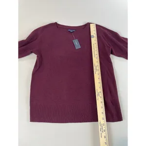 American Eagle Sweater Size S Burgundy Knit Crew Neck Long Sleeve Rib Trim NWT thumbnail 5