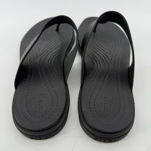 Crocs Tulum Flip Flop Sandal Black Women 9 Slip On Casual Comfy Beach Vacay thumbnail 4