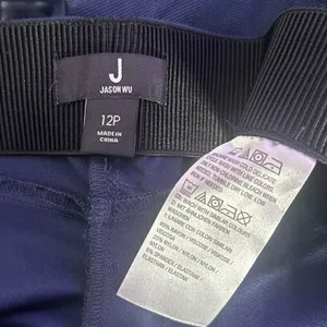 Jason Wu Blue Ponte Knit Pintuck Pants Size 12 P Pull On‎ Ankle Preppy Office thumbnail 3