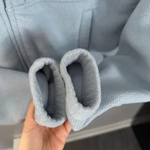 Aritzia 1 RARE Small TNA Polartec Fleece Full‎ Zip Hoodie Sweatshirt Icy Blue thumbnail 2