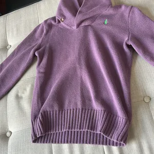 Ralph Lauren Sports Purple Knit Sweater Green Logo Size Medium thumbnail 4