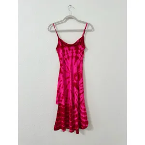 Amanda Uprichard Ansonia Tie Dye Asymmetrical Mini Dress Pink Orange Size Small thumbnail 3