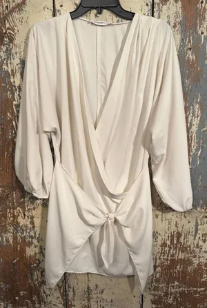 Amanda Uprichard Calabra Dress, Ivory, size small thumbnail 1