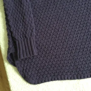 Mockneck Chunky Long Tunic Sweater Purple/Blue - Sz Medium thumbnail 14