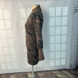Heartloom Brown Black Animal Print Bishop Long Sleeve Sweater Dress Size XS thumbnail 8