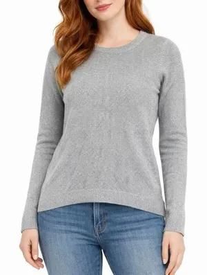 Madewell cotton blend grey knit crewneck sweater xxs thumbnail 1