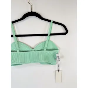 NWT Aritzia Babaton Womens Bra Green Sculpt Knit Ribbed Wireless Bralette Medium thumbnail 7