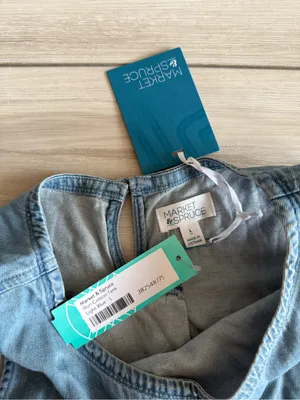 Market & Spruce Rori Cotton Tank Blue Large NWT STITCH FIX thumbnail 6